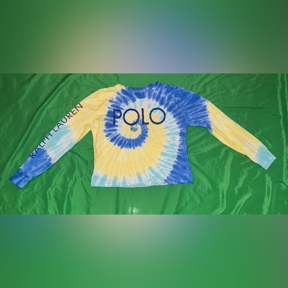 Polo by Ralph Lauren Kids Tie-Dye Shirt - Blue and Yellow size 16 - Picture 1 of 7